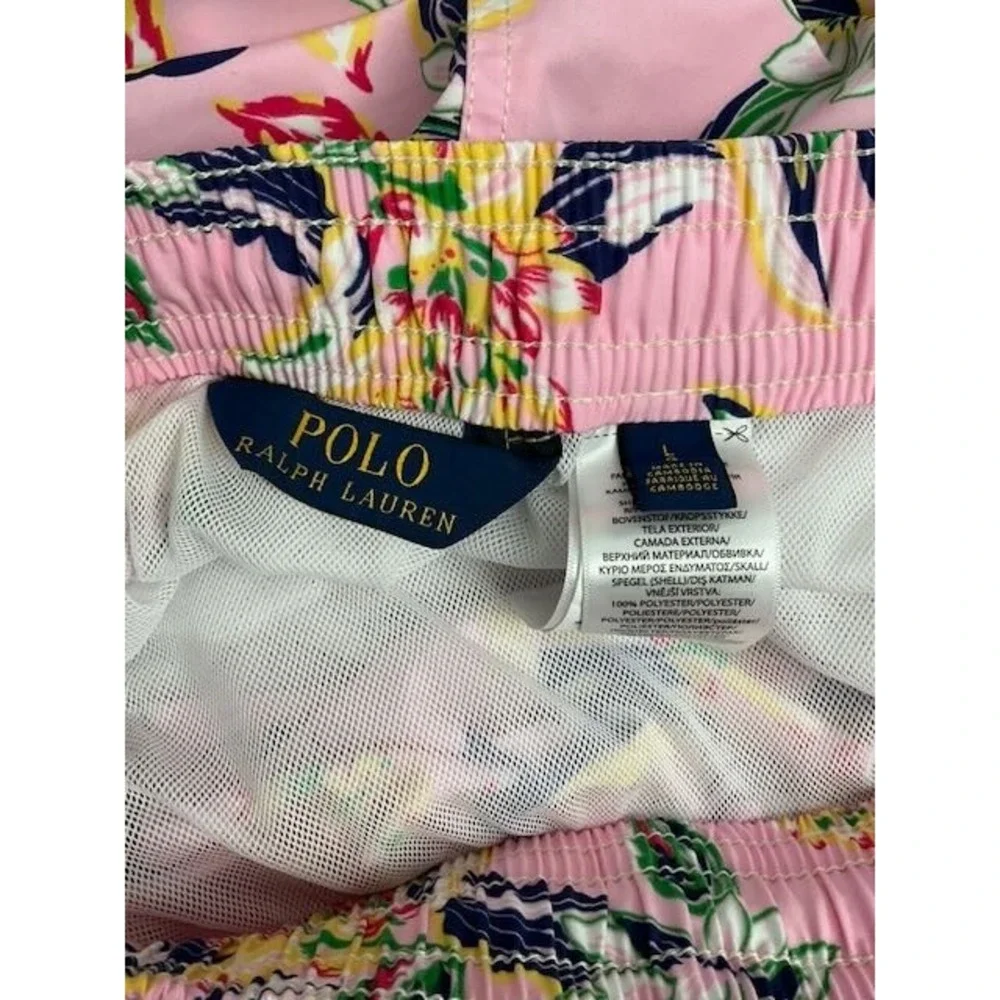 Polo Ralph Lauren Pink Floral Swim‎ Trunks Men's Large – Tropical Print Board